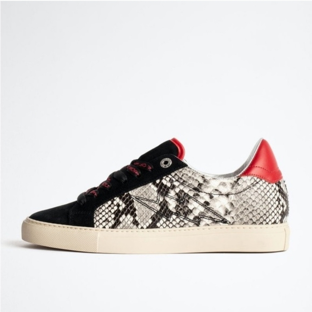 Zadig & Voltaire Women's Wild Low Top Snake Embossed Leather Sneakers Size 9